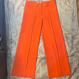 Milly Vibrant Orange Wide-Leg Pants